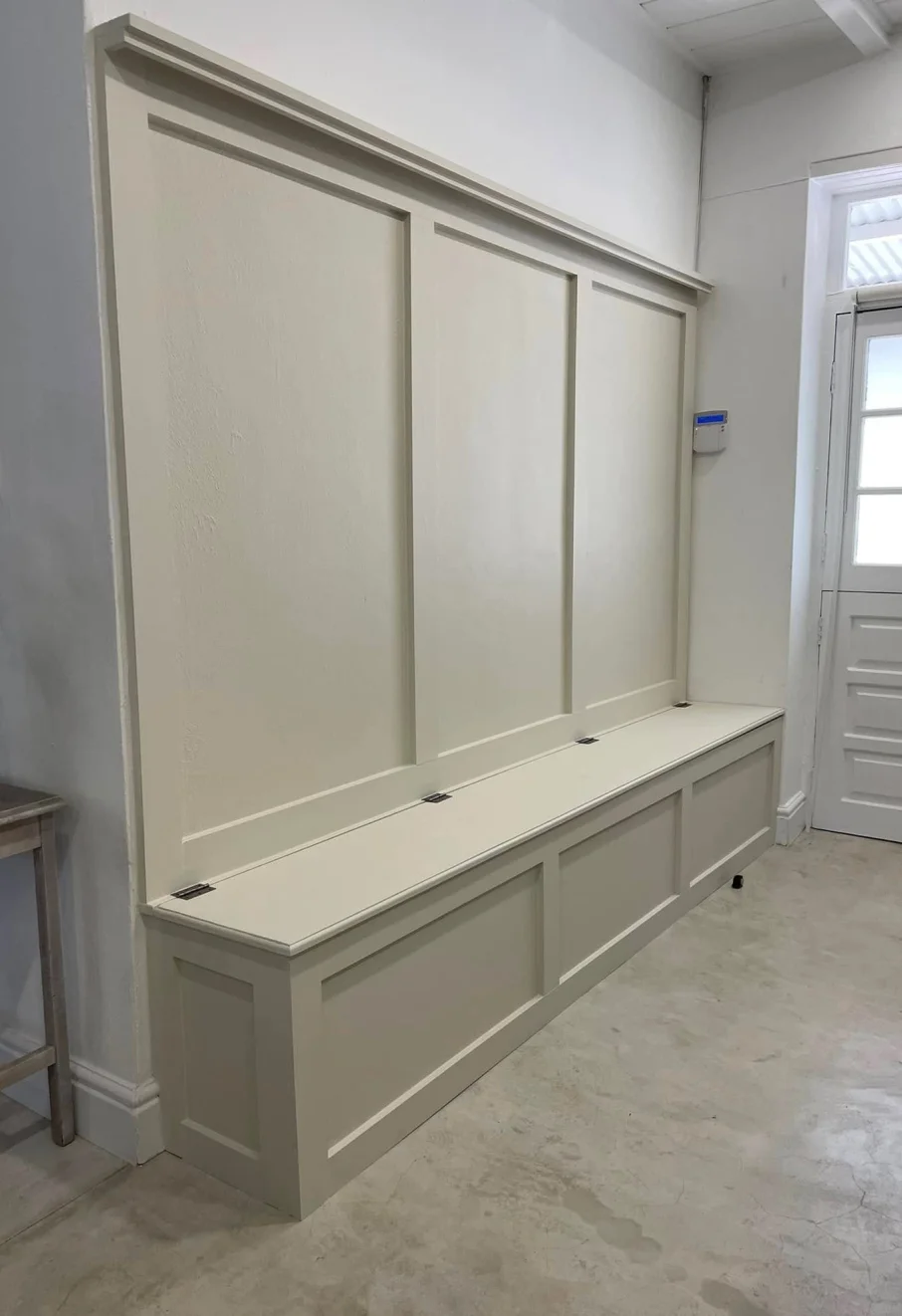 Interior home improvements in the Northshore Louisiana including trim, shelving, and lighting upgrades