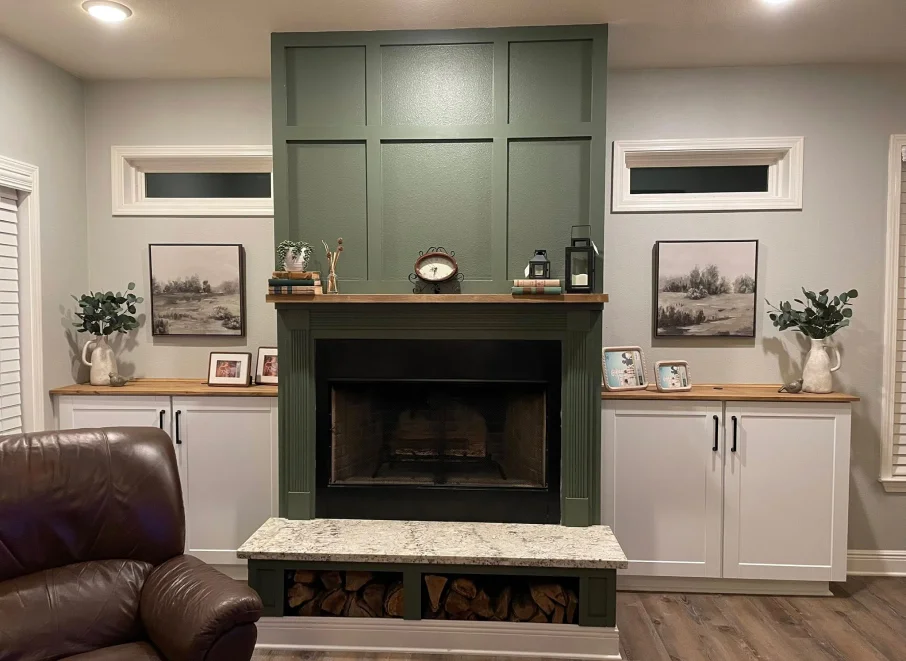 Interior home improvements in the Northshore Louisiana including trim, shelving, and lighting upgrades